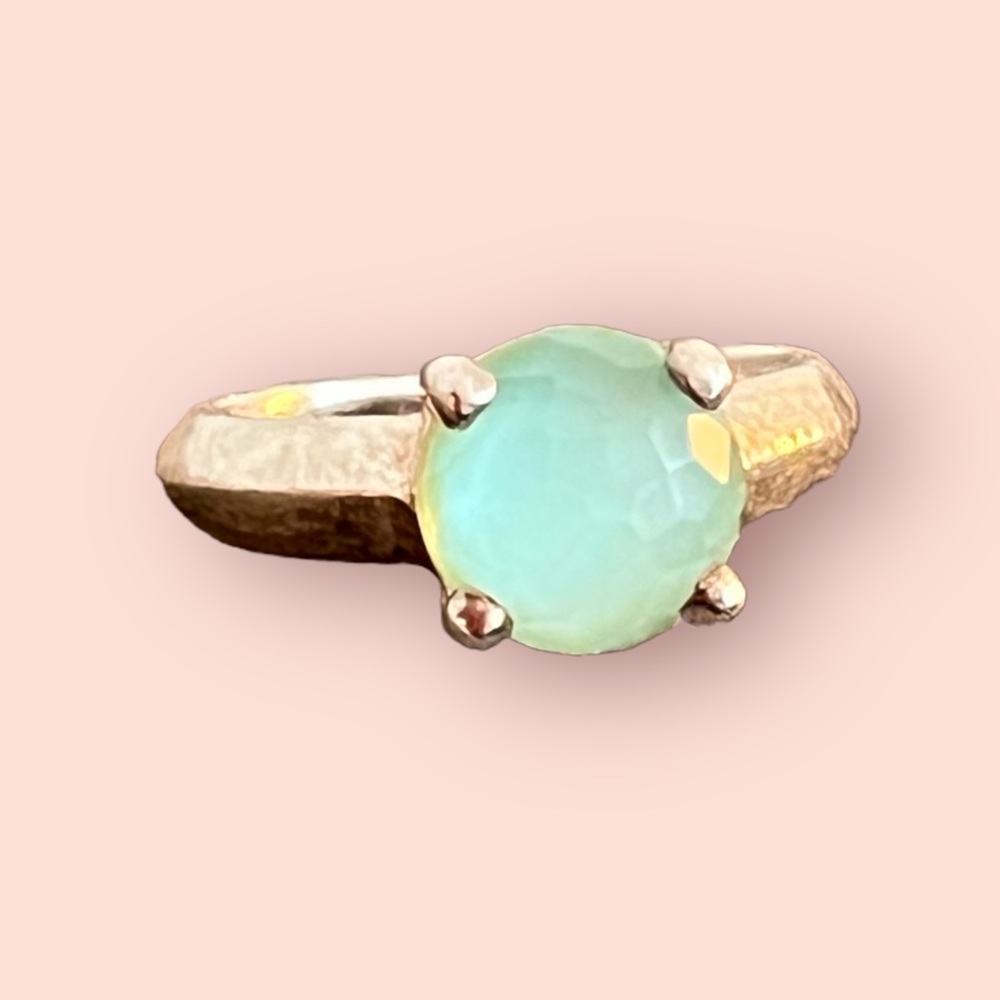 Ippolita “lollipop” ring.  Single turquoise stone with sterling silver band sz 7